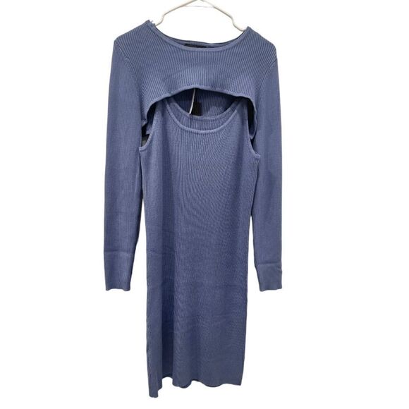 House Of Harlow 1960 Blue Knit Mini Dress 2 Pieces Set.Size XL - Picture 5 of 14